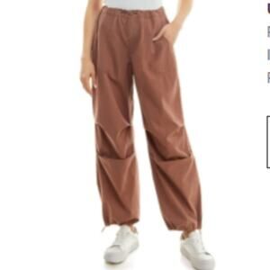 NEW Nordstrom Urban Social Parachute Pants Rust Brown Baggy Y2K Fall Indie